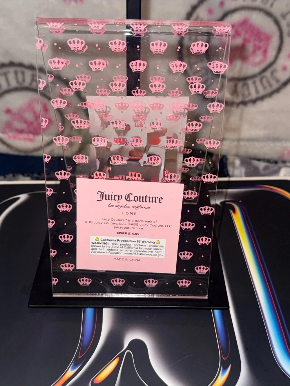 Juicy Couture Home Pink Crown Tablet & Cookbook Holder Acrylic Recipe Stand